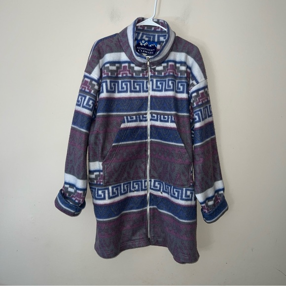 Vintage Northern Climate Women’s Blue Purple Fleece Jacket No tag 2x 3x - Picture 1 of 10